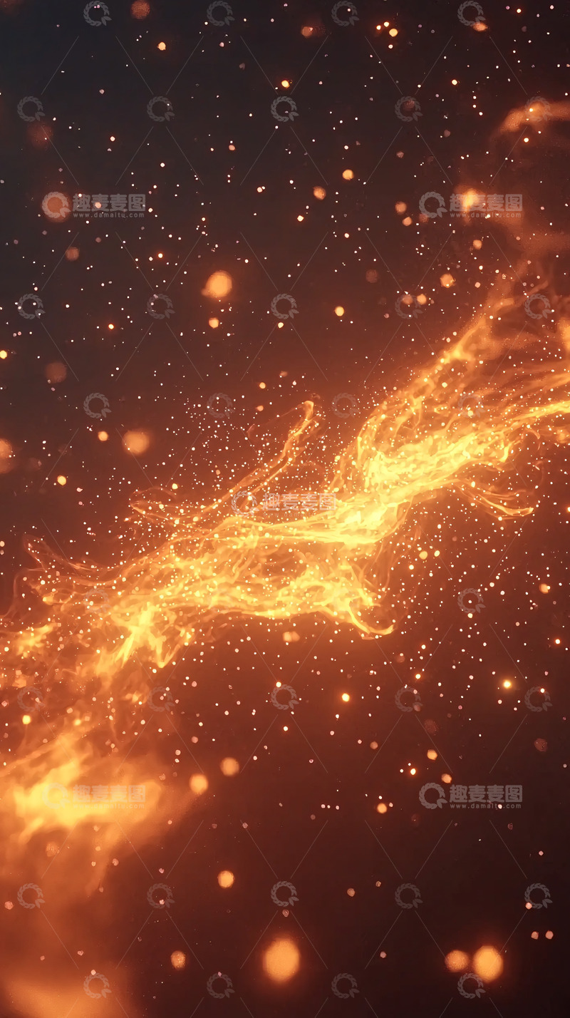 高清大图下载【趣麦麦图】金色火焰星云