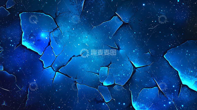 高清大图下载【趣麦麦图】蓝色宇宙裂纹背景
