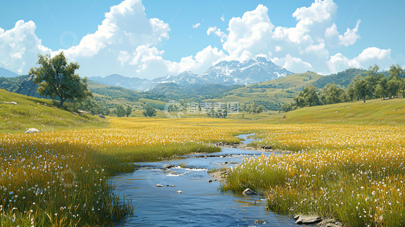 高清大图下载【趣麦麦图】阳光明媚的田园风光