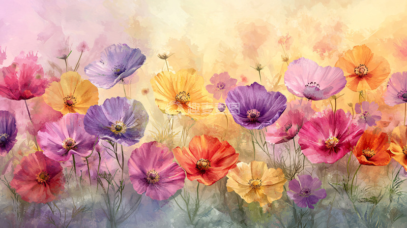 高清大图下载【趣麦麦图】水彩花卉18