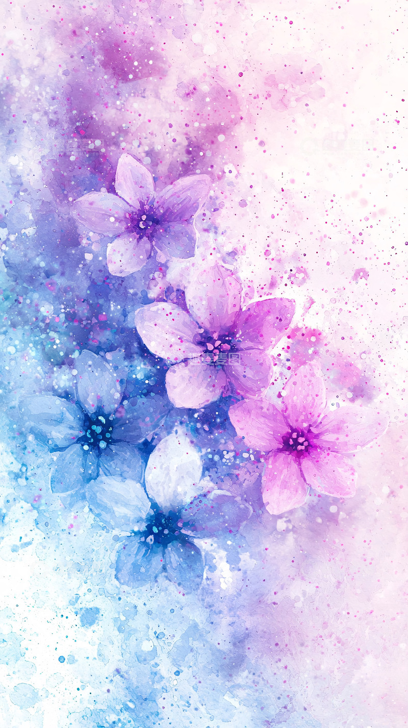 高清大图下载【趣麦麦图】水彩花朵