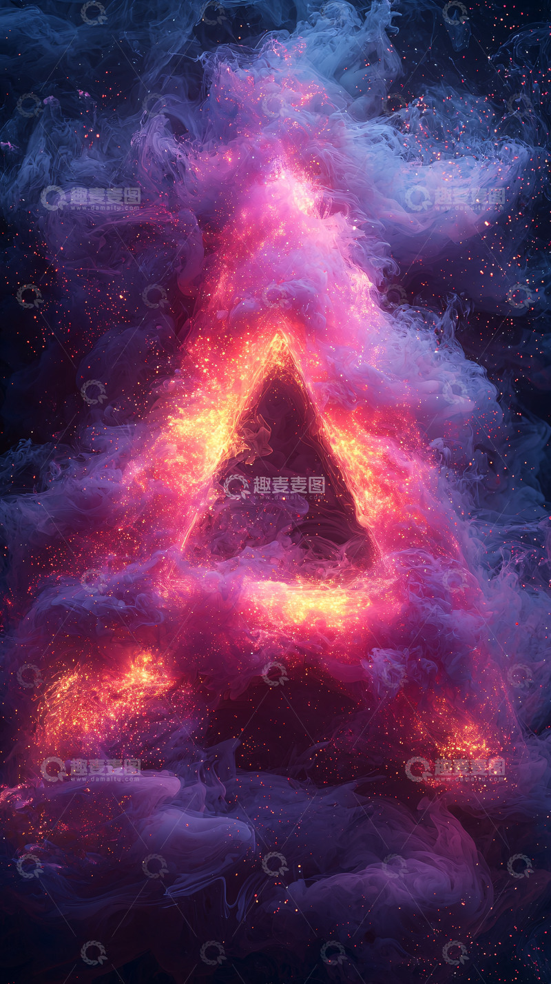 高清大图下载【趣麦麦图】火焰三角在烟雾中闪耀