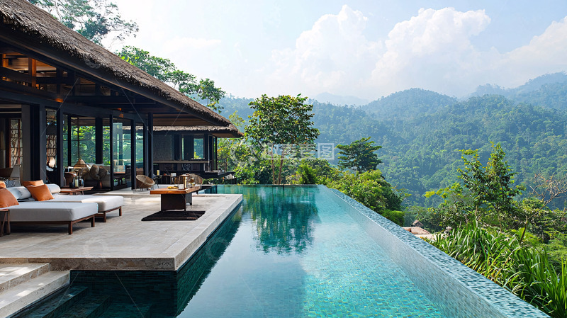 高清大图下载【趣麦麦图】山景无边泳池别墅