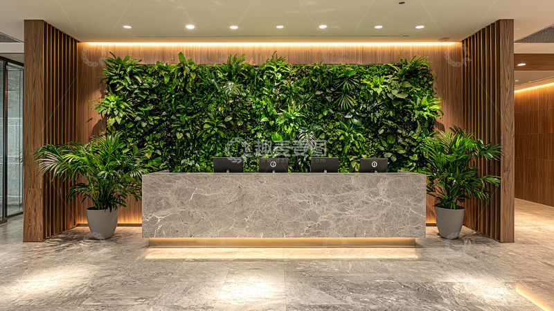 高清大图下载【趣麦麦图】绿色植物墙前台