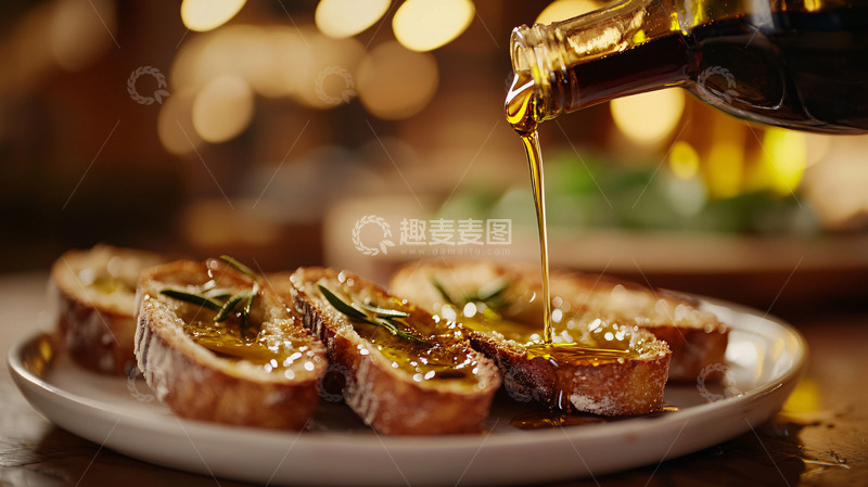 高清大图下载【趣麦麦图】橄榄油浇面包