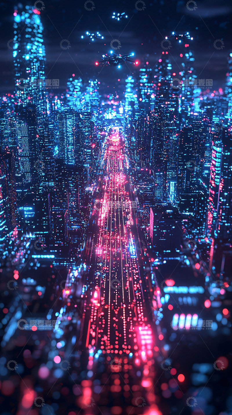 高清大图下载【趣麦麦图】未来都市夜景33
