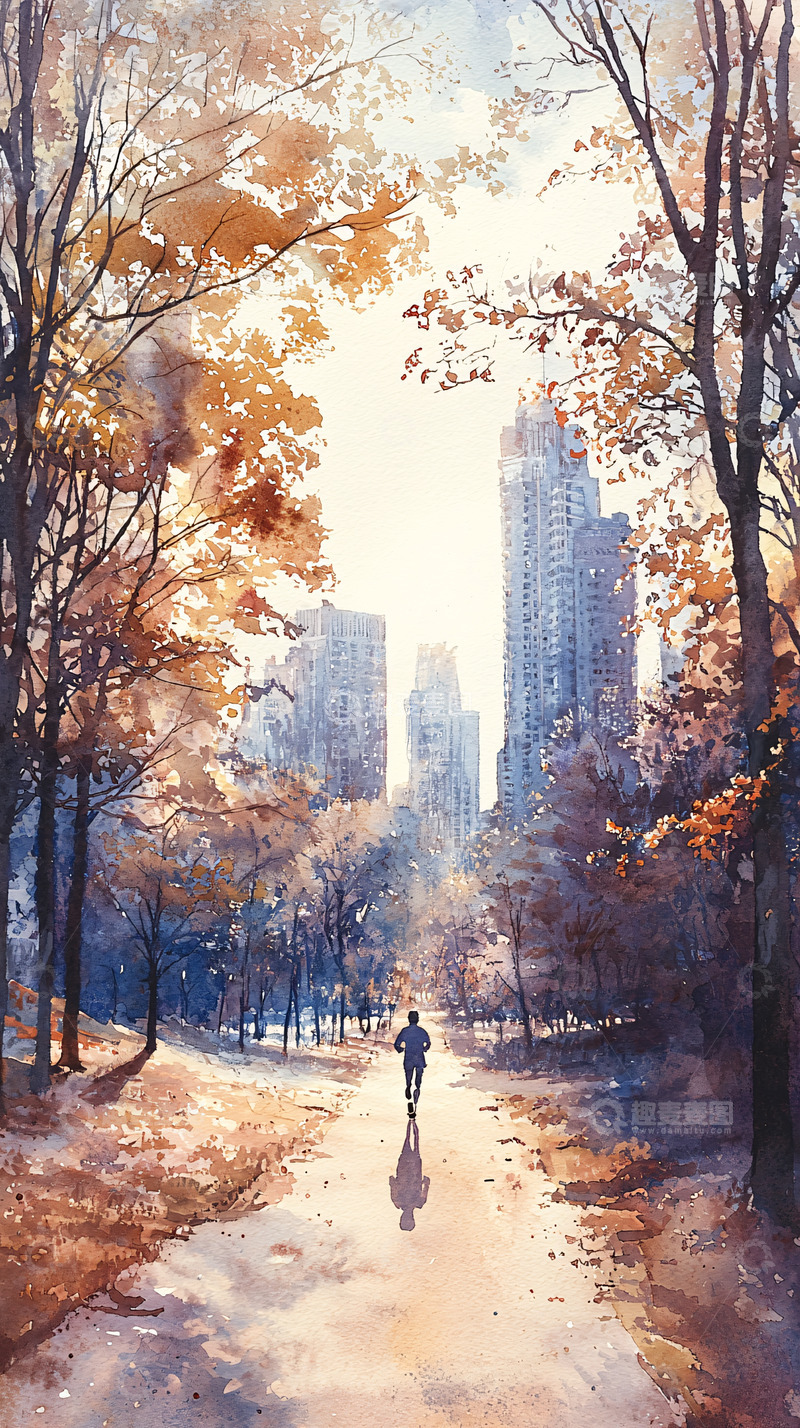 高清大图下载【趣麦麦图】秋日公园城市风景