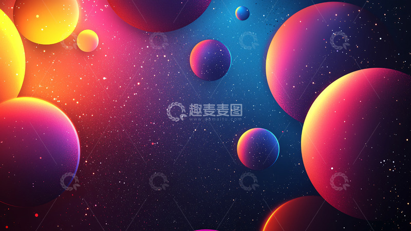 高清大图下载【趣麦麦图】彩色星球背景