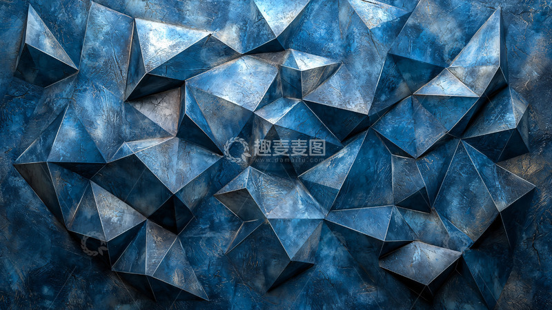 高清大图下载【趣麦麦图】蓝色几何抽象背景