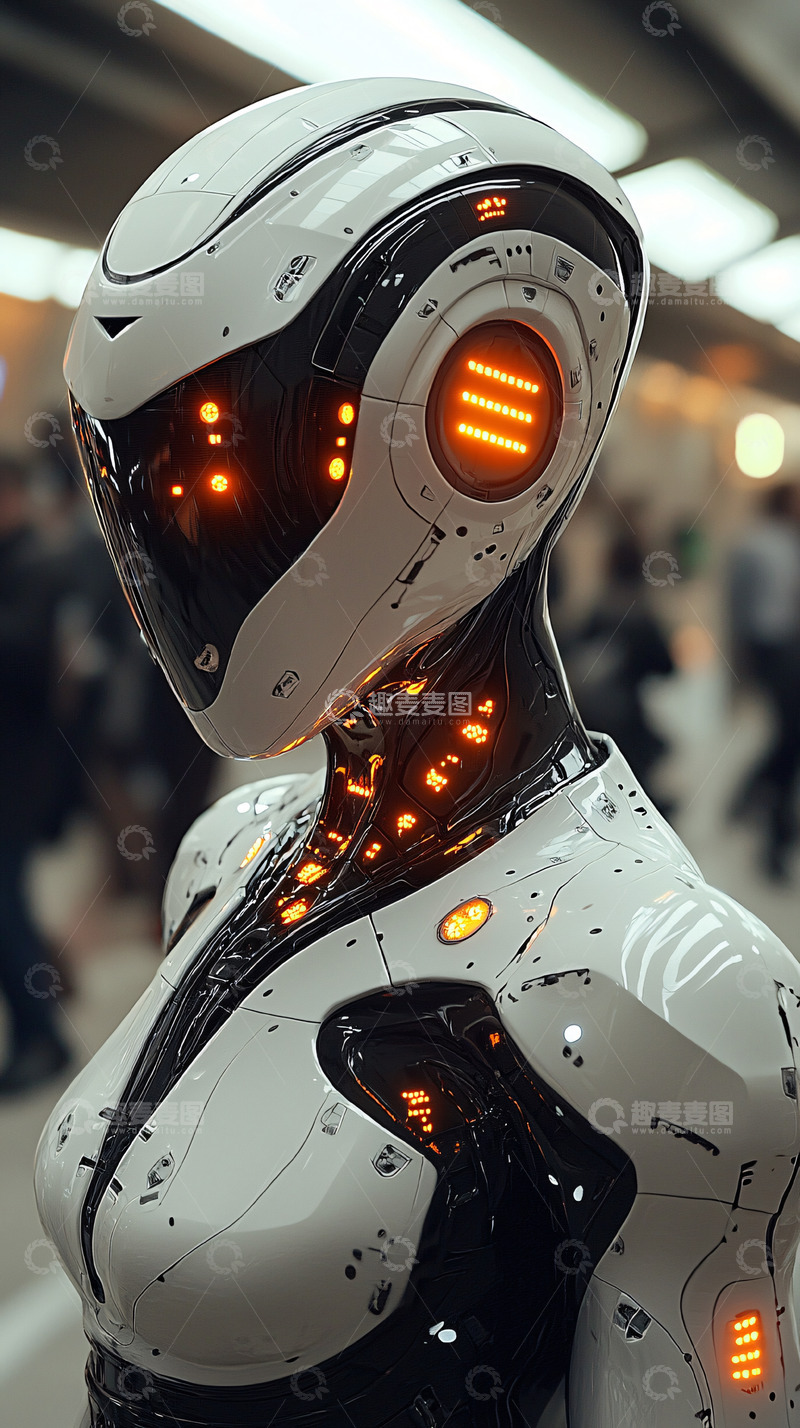 高清大图下载【趣麦麦图】未来科技感女性机器人