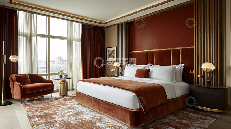 高清大图下载【趣麦麦图】现代轻奢酒店卧室