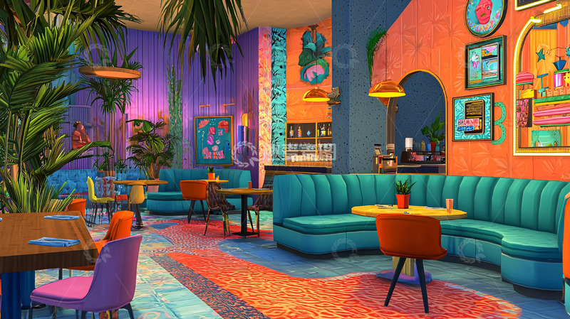 高清大图下载【趣麦麦图】热带风情餐厅室内设计