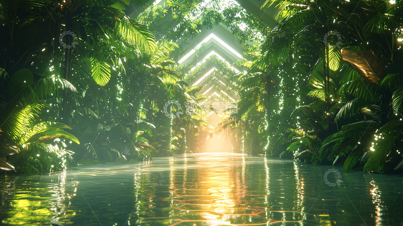 高清大图下载【趣麦麦图】光影森林通道