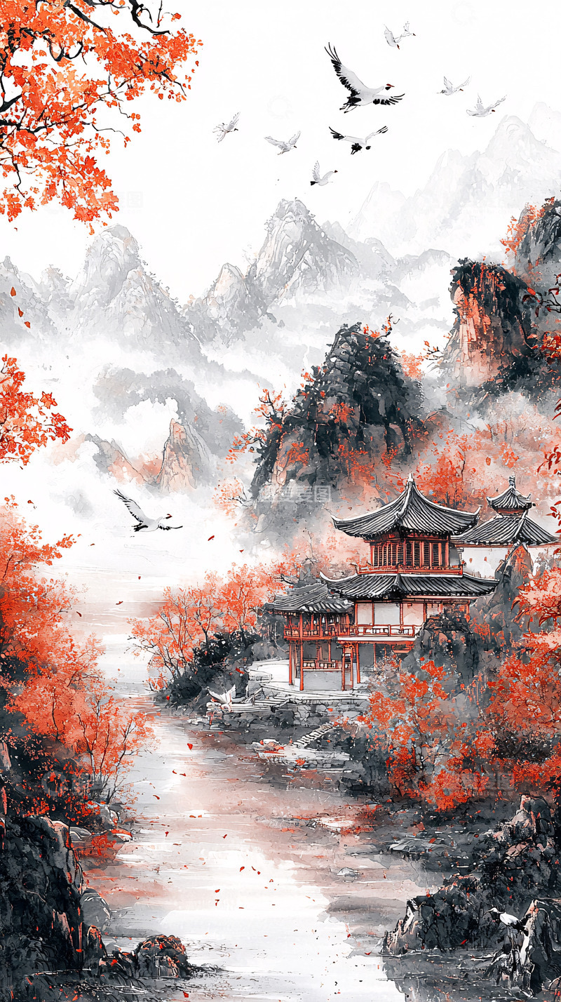 高清大图下载【趣麦麦图】水墨画山水