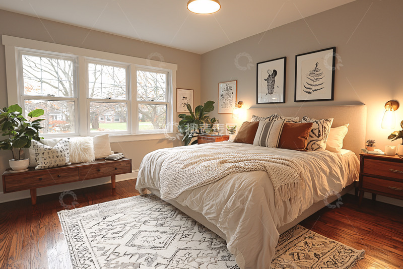 高清大图下载【趣麦麦图】温馨舒适现代卧室
