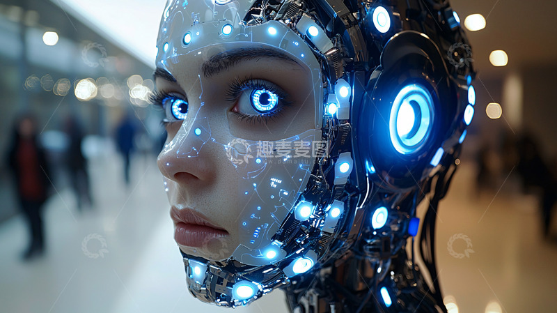 高清大图下载【趣麦麦图】未来感机器人少女