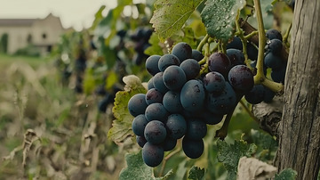 葡萄园里的成熟紫葡萄