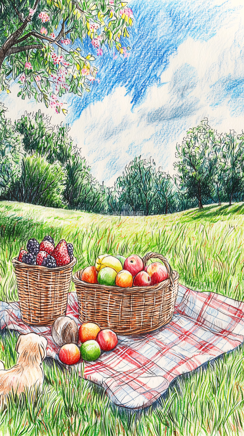 高清大图下载【趣麦麦图】春日野餐