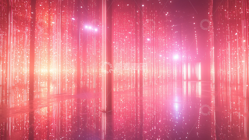 高清大图下载【趣麦麦图】粉色光线走廊