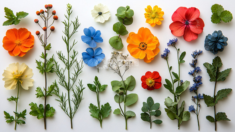 高清大图下载【趣麦麦图】彩色鲜花平铺素材