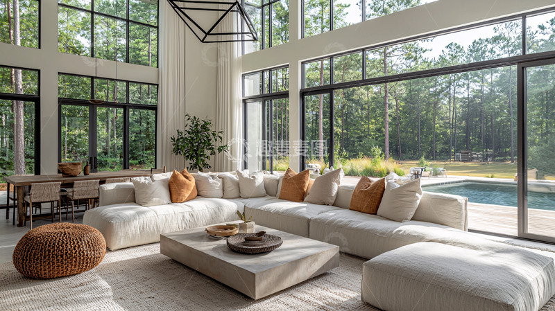 高清大图下载【趣麦麦图】宽敞明亮的现代客厅