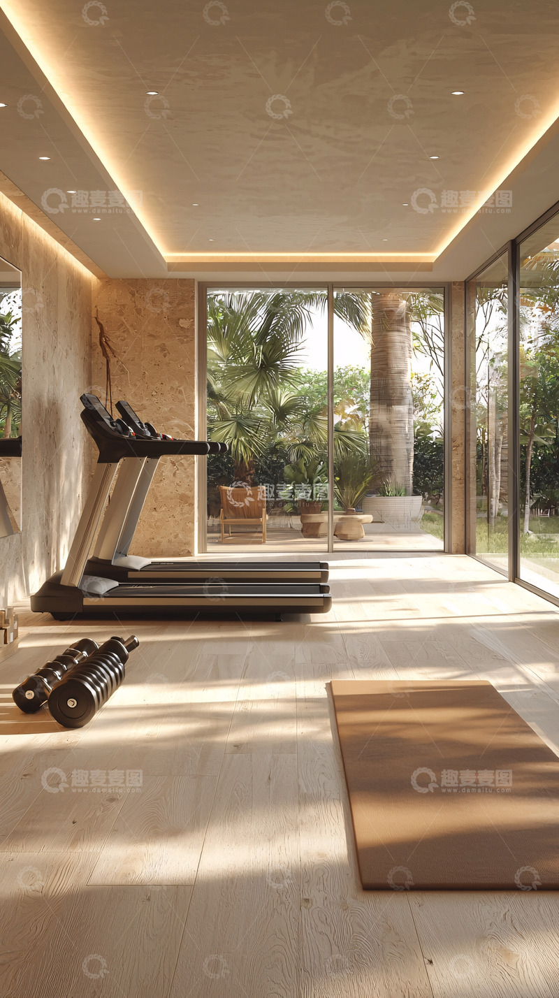 高清大图下载【趣麦麦图】室内健身房一角
