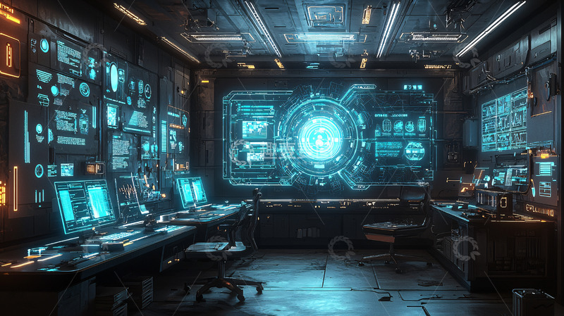 高清大图下载【趣麦麦图】科幻控制室场景