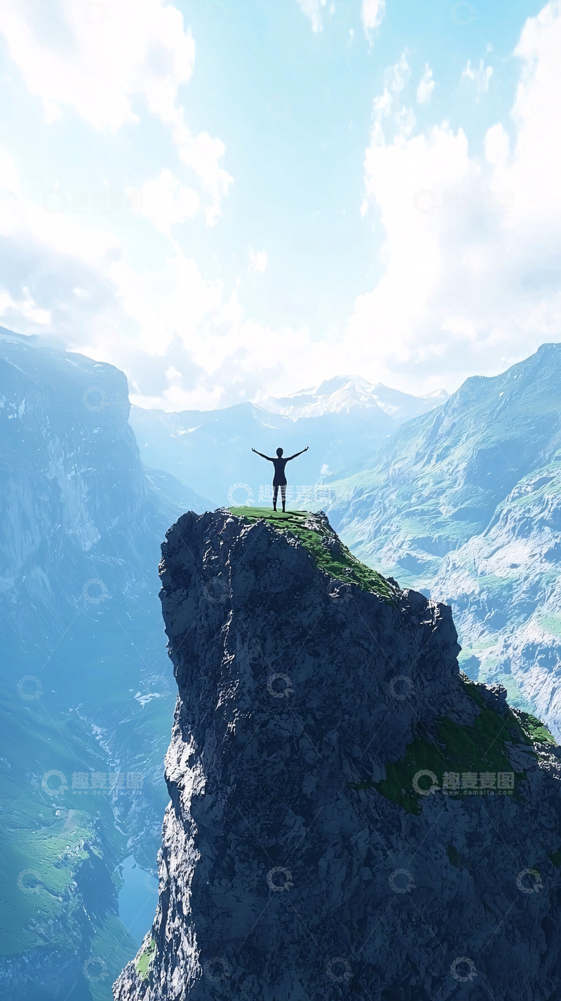 高清大图下载【趣麦麦图】山顶呐喊