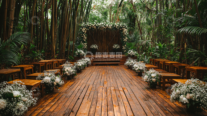 高清大图下载【趣麦麦图】森林婚礼仪式场地