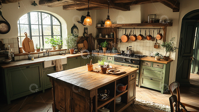 高清大图下载【趣麦麦图】乡村风格的厨房