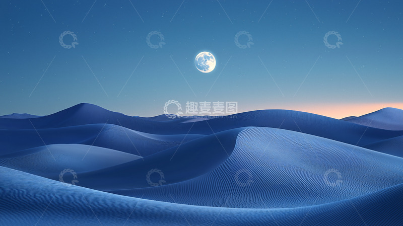 高清大图下载【趣麦麦图】月夜沙漠景观