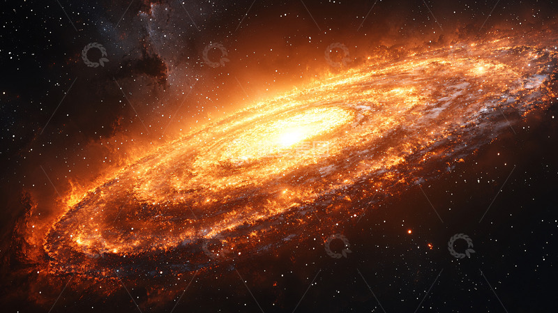 高清大图下载【趣麦麦图】壮丽的橘红色星系