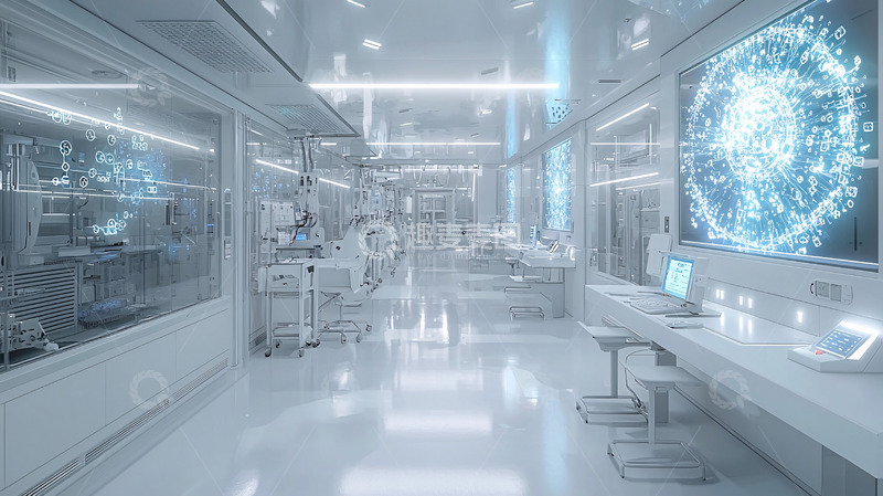 高清大图下载【趣麦麦图】未来科技感医院走廊