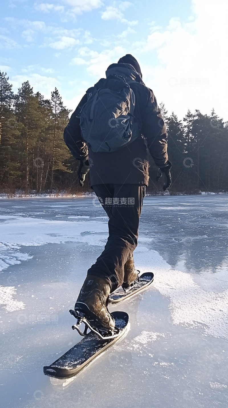 高清大图下载【趣麦麦图】冰上徒步