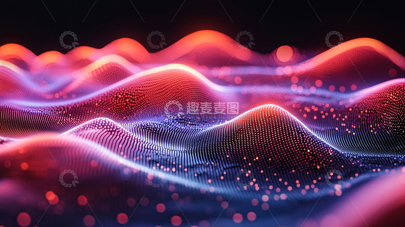 高清大图下载【趣麦麦图】抽象粉紫色渐变波浪