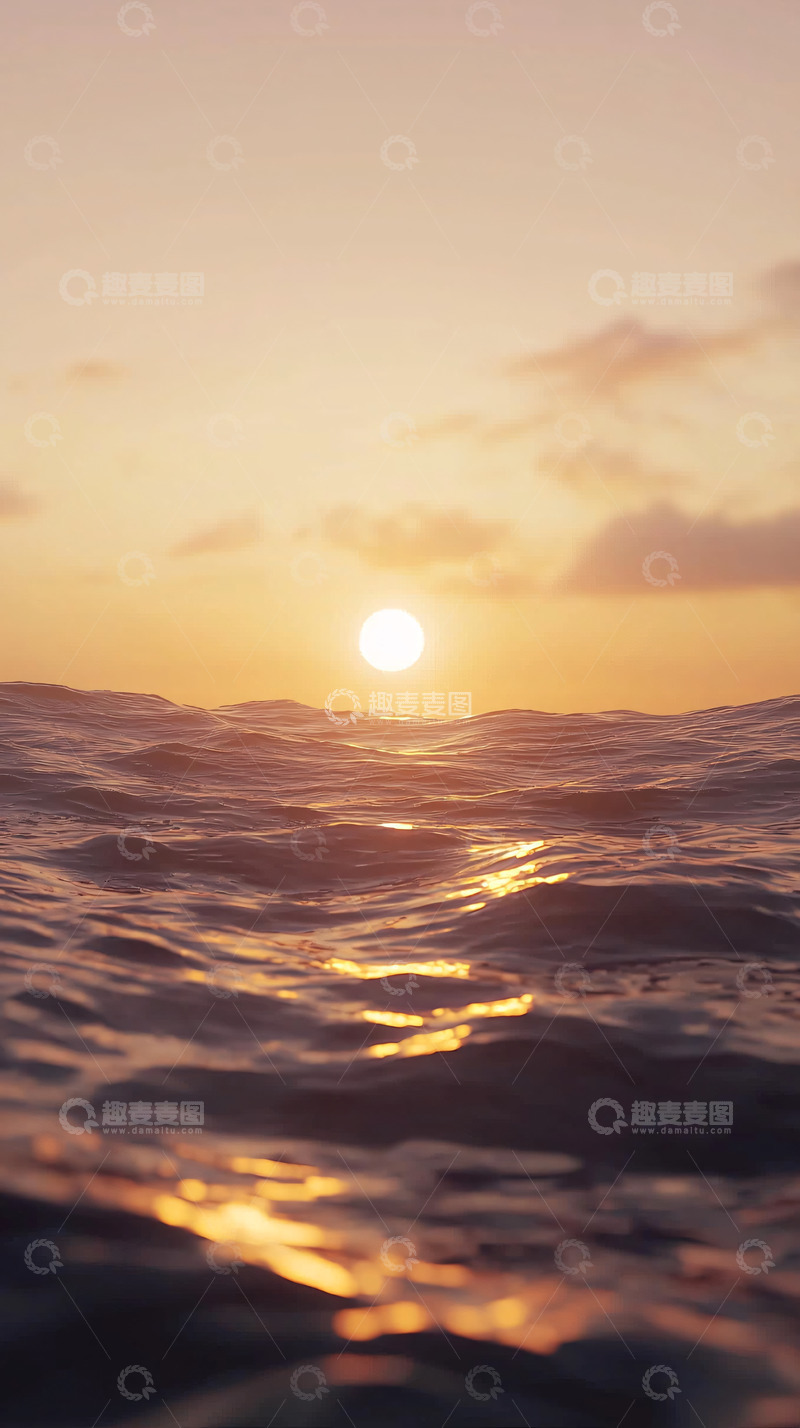 高清大图下载【趣麦麦图】日落海面