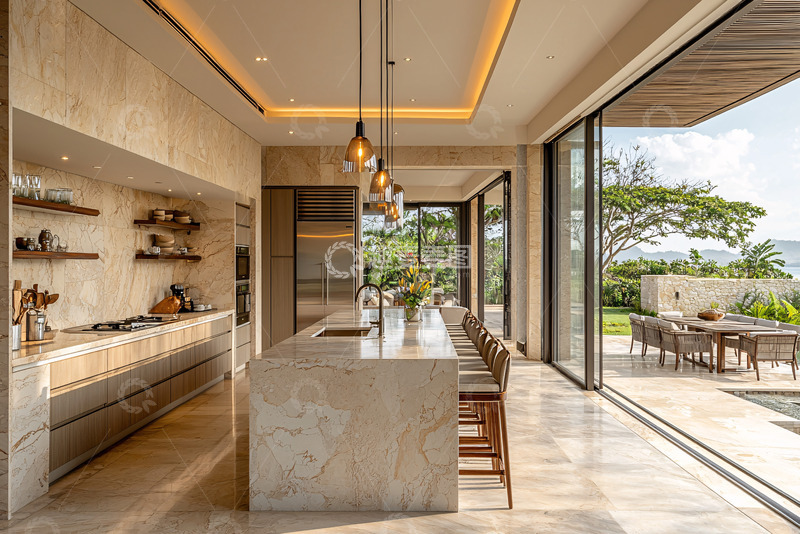 高清大图下载【趣麦麦图】现代轻奢开放式厨房