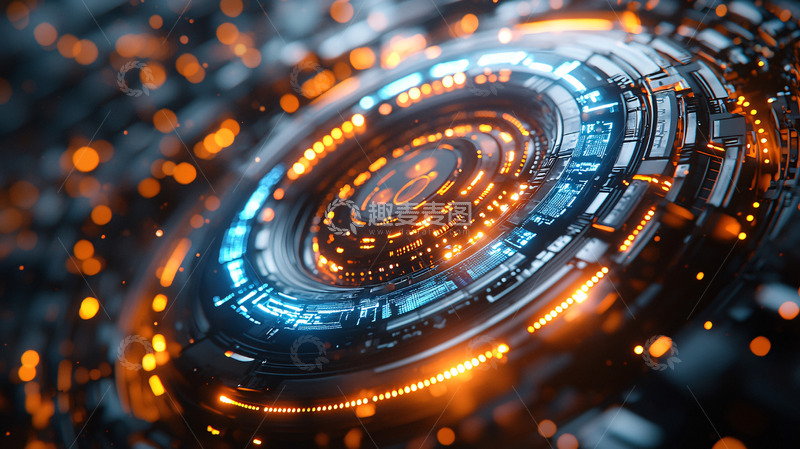 高清大图下载【趣麦麦图】科幻感金属圆形装置