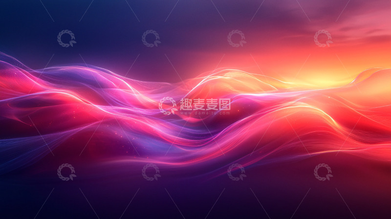 高清大图下载【趣麦麦图】梦幻流动的彩色光波