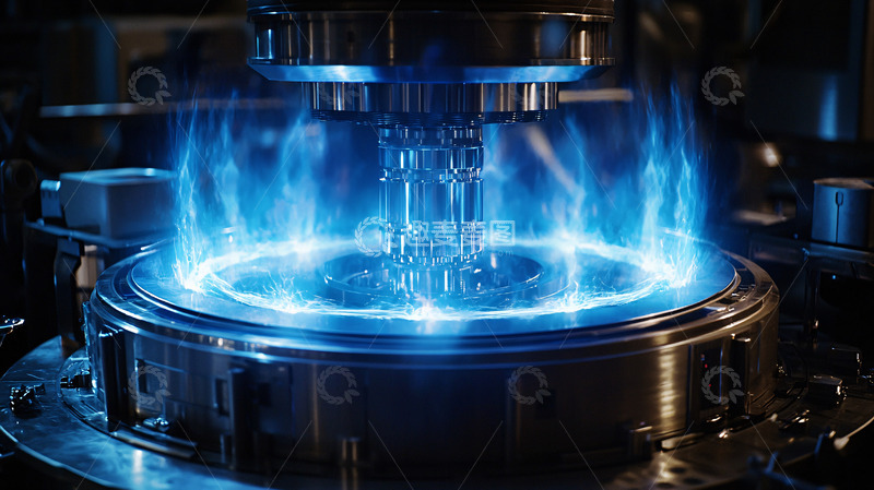 高清大图下载【趣麦麦图】蓝色火焰工业机械