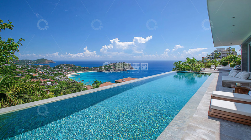 高清大图下载【趣麦麦图】海景别墅无边泳池