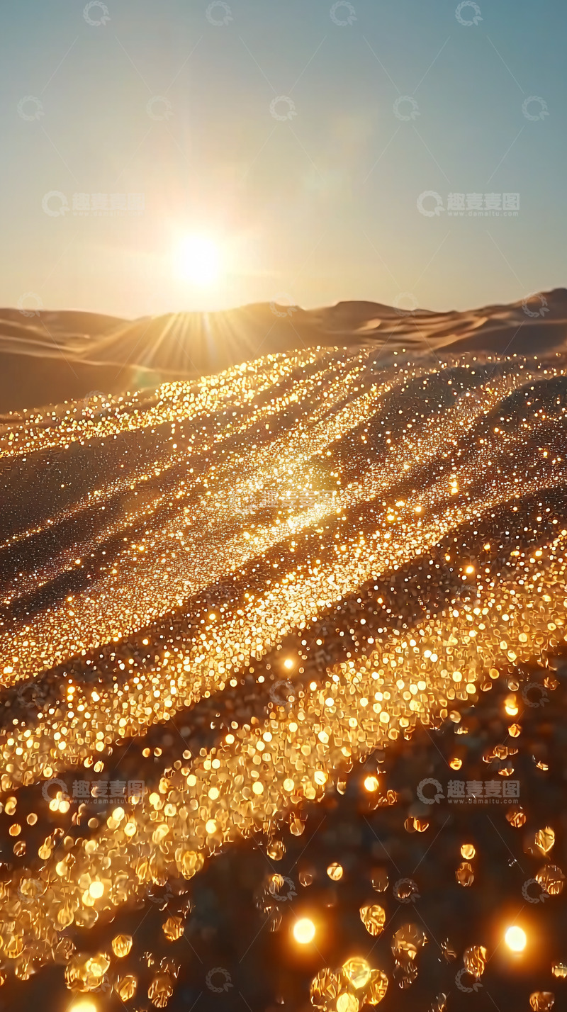 高清大图下载【趣麦麦图】金色沙漠日出