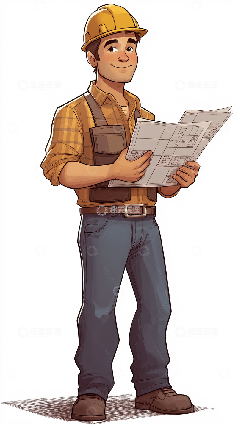 高清大图下载【趣麦麦图】卡通工程师