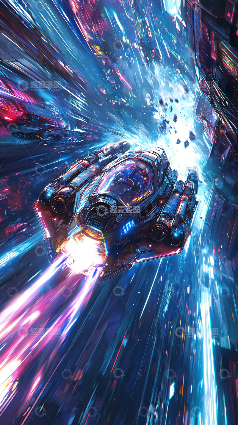 高清大图下载【趣麦麦图】飞船超光速飞行