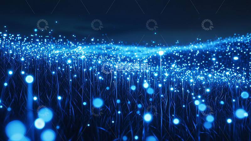 高清大图下载【趣麦麦图】蓝色光点粒子背景