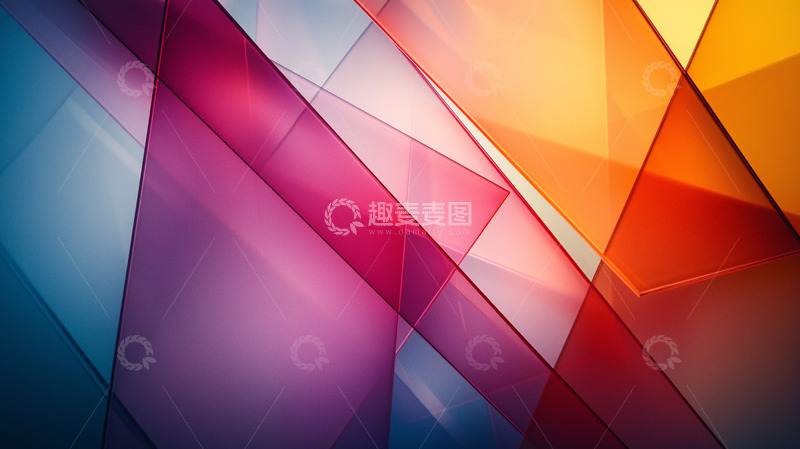 高清大图下载【趣麦麦图】抽象彩色几何背景