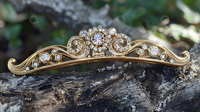 高清大图下载【趣麦麦图】复古金色水晶发饰