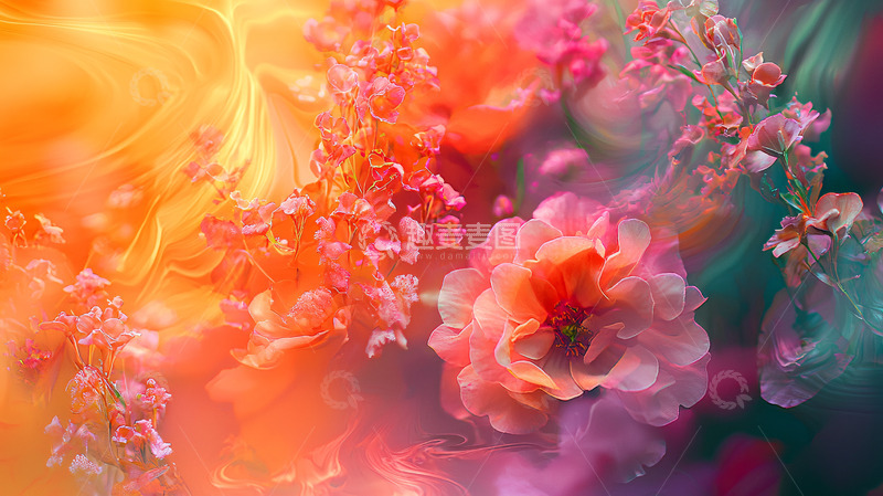 高清大图下载【趣麦麦图】梦幻色彩鲜花特写