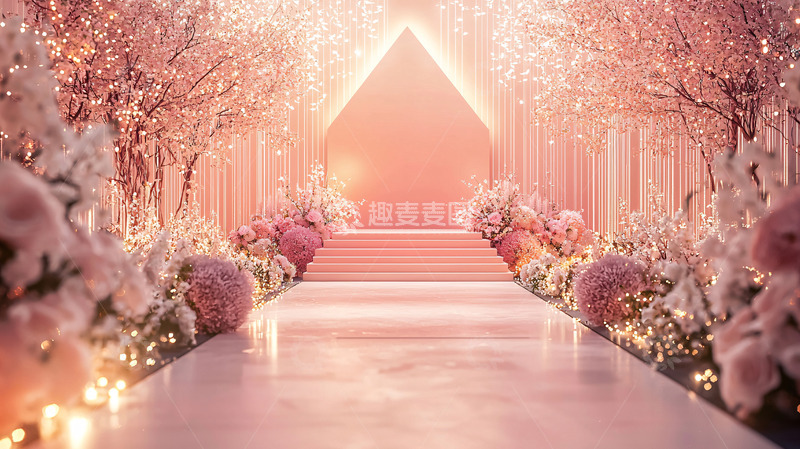 高清大图下载【趣麦麦图】粉色梦幻婚礼通道