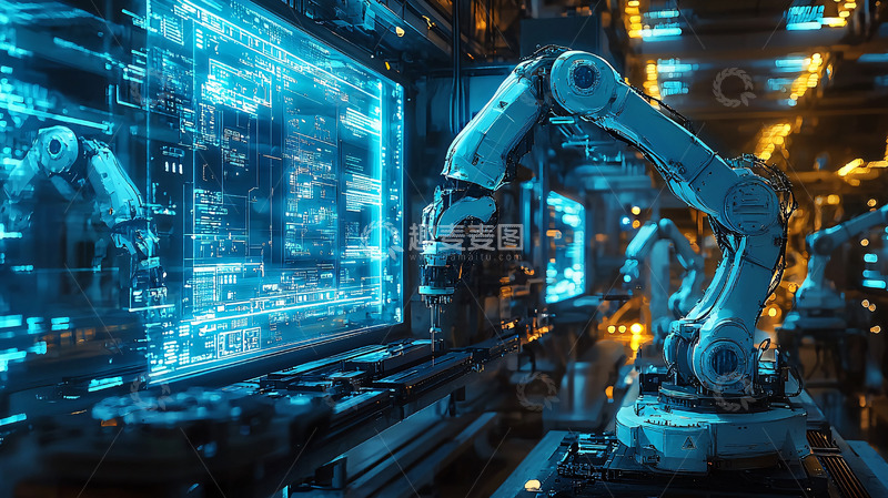 高清大图下载【趣麦麦图】未来科技感工业机器人